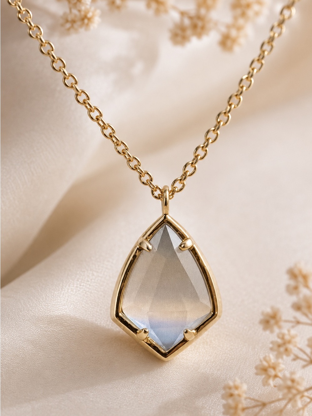 Kendra Scott Cory Stone Pendant Necklace Slate Gray/Gold - Picture 8 of 10